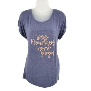 Women’s Gaiam Grey Shirt “ Less Mondays More Yoga ” Size S